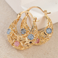 ⏳Time-Limited Special⏰Gold-Plated Crescent Hoop Earrings with Enamel Flowers – Delicate, floral charm & perfect for everyday elegance or gifting 🌸