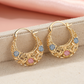 ⏳Time-Limited Special⏰Gold-Plated Crescent Hoop Earrings with Enamel Flowers – Delicate, floral charm & perfect for everyday elegance or gifting 🌸