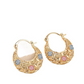 ⏳Time-Limited Special⏰Gold-Plated Crescent Hoop Earrings with Enamel Flowers – Delicate, floral charm & perfect for everyday elegance or gifting 🌸