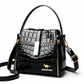 ⏳Time-Limited Special⏰Glossy Crocodile Pattern Women's Handbag – Structured, Gold Hardware, Spacious & Chic 💼