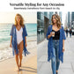 ⏳Time-Limited Special⏰Women's Open-Front Knit Cover-Up with Tassel Fringe – Bohemian & Lightweight – Beach Essential 🌴