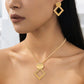 ⏳Time-Limited Special⏰Modern Chic Necklace & Earring Set – Gold finish, geometric design & lightweight – perfect for daily elegance or gifting – includes matching pieces for a polished look 💫