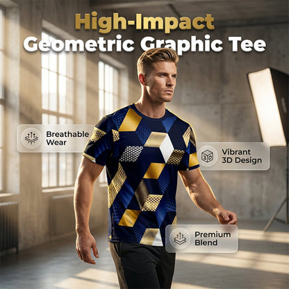 ⏳Time-Limited Special⏰Men's 3D Geometric Print Crew Neck Shirt