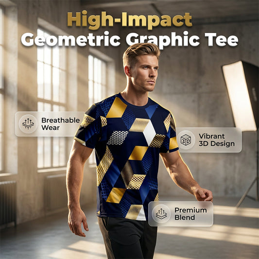 ⏳Time-Limited Special⏰Men's 3D Geometric Print Crew Neck Shirt