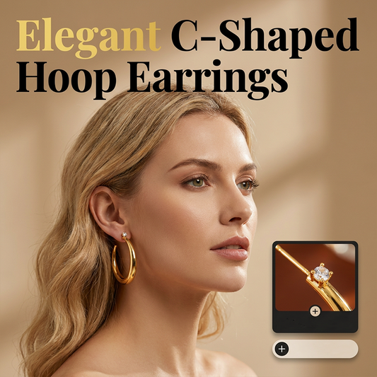 ⏳Time-Limited Special⏰Women's Chic Tapered C‑Shaped Hoop Earrings‑Light‑Weight Daily Jewelry