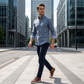 ⏳Time-Limited Special⏰Men's Modern Fit Windowpane Shirt – Tailored cut, breathable cotton & classic check – perfect for office, smart casual or summer events ✨