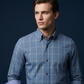 ⏳Time-Limited Special⏰Men's Modern Fit Windowpane Shirt – Tailored cut, breathable cotton & classic check – perfect for office, smart casual or summer events ✨