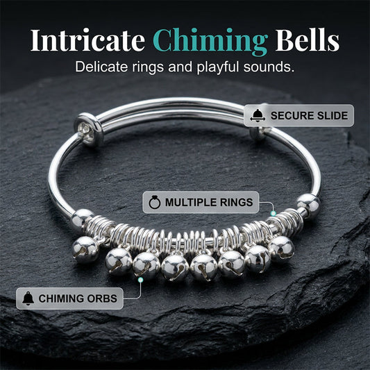 ⏳Time-Limited Special⏰Adjustable Silver Bell Charm Bangle Bracelet