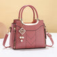 ⏳Time-Limited Special⏰Women's V-Stitched Satchel – Gold Hardware, Multi-Compartment, Top-Handle 🌸