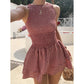 ⏳Time-Limited Special⏰Sleeveless Gingham Smocked Mini Dress – Stretchy & lightweight – Perfect for holidays, beach or warm days – playful vintage style ✨🌸