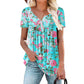 ⏳Time-Limited Special⏰Women’s Flowy Floral Button-Up Tee – Casual, Breezy, Versatile