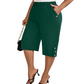 ⏳Time-Limited Special⏰Women's Elastic Waist Capri Trousers – Knee-Length, Button Accents, Comfort 🌿