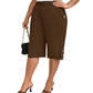 ⏳Time-Limited Special⏰Women's Elastic Waist Capri Trousers – Knee-Length, Button Accents, Comfort 🌿