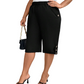 ⏳Time-Limited Special⏰Women's Elastic Waist Capri Trousers – Knee-Length, Button Accents, Comfort 🌿