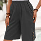 ⏳Time-Limited Special⏰Women's Elastic Waist Capri Trousers – Knee-Length, Button Accents, Comfort 🌿