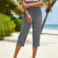 ⏳Time-Limited Special⏰Gingham Capri Pants – Drawstring Waist, Cotton-Linen, Breathable 🌿