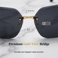 ⏳Time-Limited Special⏰Rimless Oversized Square Sunglasses – Gradient Lens, Glitter Details, UV Protection ✨