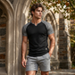 👕 LIMITED-TIME 50% OFF! ✨ Men's V-Notch Raglan T-Shirt – Quick-Dry, Slim Fit, Two-Tone 🏋️