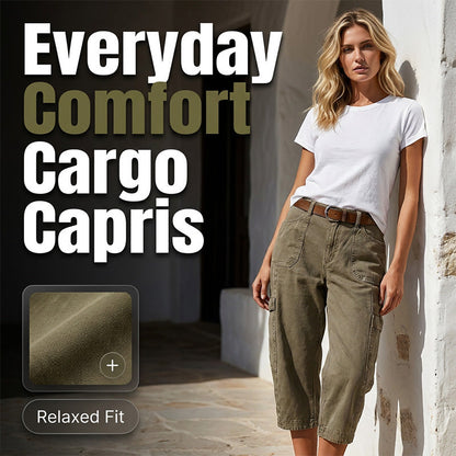 ⏳Time-Limited Special⏰Women's Relaxed Casual Cargo Capris – Spacious Utility Pockets, Breathable Fabric & Relaxed Fit – Everyday Comfort, Warm Weather Ready ✨