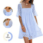 ⏳Time-Limited Special⏰ Women's Square Neck Smocked Dress