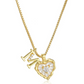 ⏳Time-Limited Special⏰Heart Shaped Letters Micro Pave Chain Necklace – Initial Pendant, Titanium Steel, Adjustable ✨