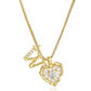 ⏳Time-Limited Special⏰Heart Shaped Letters Micro Pave Chain Necklace – Initial Pendant, Titanium Steel, Adjustable ✨