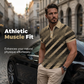 ⏳Time-Limited Special⏰Men's Geometric Print Collared Shirts – Muscle Fit, Breathable, Fade Resistant ✨