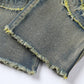 ⏳Time-Limited Special⏰Men's Deconstructed Frayed Flare Jeans – Heavy Distressing, Vintage Wash, Patchwork Details ✨