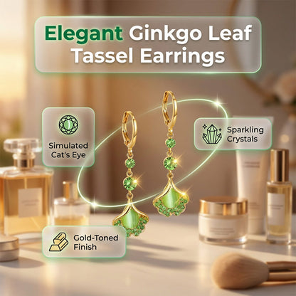 ⏳Time-Limited Special⏰Elegant Ginkgo Leaf Tassel Earrings