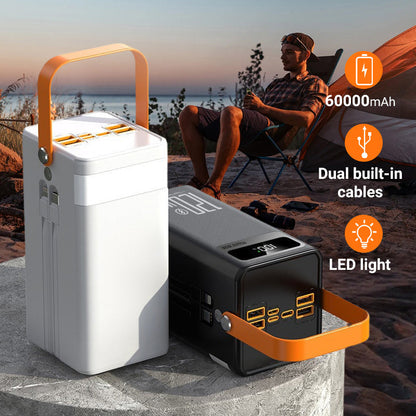 ⏳Time-Limited Special⏰60000mAh High Capacity Power Bank with LED Light