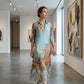 ⏳Time-Limited Special⏰Elegant Retro Print Maxi Dress – V-Neck Button-Down, Flowy Silhouette, Boho Chic 🌸