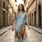 ⏳Time-Limited Special⏰Elegant Retro Print Maxi Dress – V-Neck Button-Down, Flowy Silhouette, Boho Chic 🌸