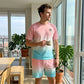 ⏳Time-Limited Special⏰Men's Gradient Short Sleeve and Shorts Set