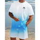 ⏳Time-Limited Special⏰Men's Gradient Short Sleeve and Shorts Set