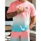 ⏳Time-Limited Special⏰Men's Gradient Short Sleeve and Shorts Set