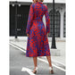 ⏳Time-Limited Special⏰Multi-Color Printed Shirt Dress – Waist Belt, Slit Hem, All-Day Comfort 🌸