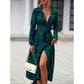 ⏳Time-Limited Special⏰Multi-Color Printed Shirt Dress – Waist Belt, Slit Hem, All-Day Comfort 🌸