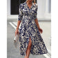 ⏳Time-Limited Special⏰Multi-Color Printed Shirt Dress – Waist Belt, Slit Hem, All-Day Comfort 🌸