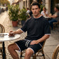 ⏳Time-Limited Special⏰Men's Waffle Knit T-Shirt & Shorts Set – Cooling Sensation Fabric & Relaxed Fit Design 💙