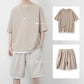 ⏳Time-Limited Special⏰Men's Waffle Knit T-Shirt & Shorts Set – Cooling Sensation Fabric & Relaxed Fit Design 💙