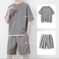 ⏳Time-Limited Special⏰Men's Waffle Knit T-Shirt & Shorts Set – Cooling Sensation Fabric & Relaxed Fit Design 💙