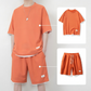 ⏳Time-Limited Special⏰Men's Waffle Knit T-Shirt & Shorts Set – Cooling Sensation Fabric & Relaxed Fit Design 💙