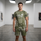 ⏳Time-Limited Special⏰Men's Casual Faux Denim Print T-Shirt & Shorts Set – Soft & breathable – Trendy denim look, perfect for summer or casual days 🩳✨