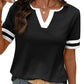 ⏳Time-Limited Special⏰Women's Short Sleeve Color Block Tee