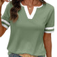 ⏳Time-Limited Special⏰Women's Short Sleeve Color Block Tee