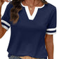 ⏳Time-Limited Special⏰Women's Short Sleeve Color Block Tee