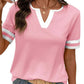 ⏳Time-Limited Special⏰Women's Short Sleeve Color Block Tee