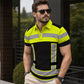⏳Time-Limited Special⏰Men's High Visibility Reflective Short Sleeve Shirt – Neon Blocks & Athletic Fit Cut ⏰