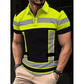 ⏳Time-Limited Special⏰Men's High Visibility Reflective Short Sleeve Shirt – Neon Blocks & Athletic Fit Cut ⏰