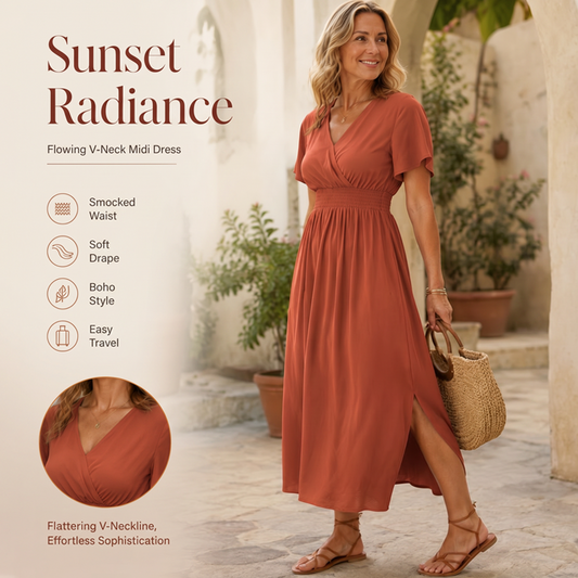⏳Time-Limited Special⏰Women's Summer V-Neck Side Slit Maxi Dress